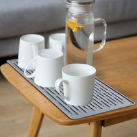 Alfombrilla De Secado De Platos De Silicona 41x15cm Grande Para Encimera Alfombrilla De Drenaje Para Platos Y Trivet De Silicona Moderno Y Ecológico - details 9