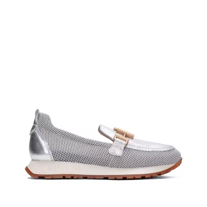 HISPANITAS  MOCASIN PIEL WHITE SILVER - 1
