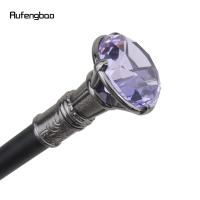 Bastón De Moda Diamante Morado Plata Elegante Para Caballeros Cosplay 93cm Punta De Goma Mango Sólido Material De Acero - details 4