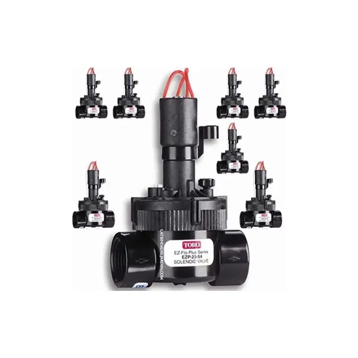 TORO Pack 8 Electroválvula de riego 24V Toro 1'' tapa roscada PVC | Funciona con programadores de riego eléctricos - 1