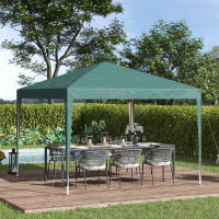Outsunny Carpa Plegable 3x3 m Cenador de Jardín Gazebo con Bolsa de Transporte Altura Ajustable en 3 Niveles Anti-UV e Impermeable para Terraza Patio Playa Verde - details 4