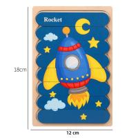 Rompecabezas De Madera Montessori Para Bebés Juego Educativo 3D Animal De Película Juguetes Para Niños De 1 a 3 Años - details 7