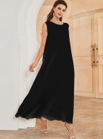 Vestido De Vestido Interior Para Mujer Moda Verano 2025 Nuevo Sin Mangas Cuello En V Largo Hasta La Rodilla Estilo Básico - details 3