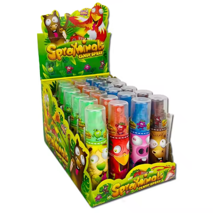 CARAMELO LÍQUIDO SPRAY ANIMALS CAJA 24 UNDS. AGRUCONF - 1