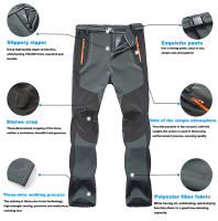 Pantalones De Hielo LNGXO Para Mujer Impermeables Y Cálidos De Poliéster Y Spandex Para Senderismo Trekking Camping Esquí Outdoor Resistente Al Viento Trousers Gruesos - details 7