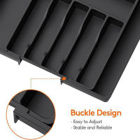 Organizador De Cajón De Cucharas Ajustable En Plástico Para Cocina Divisor De Almacenamiento Para Utensilios Y Cuchillería Estilo Moderno Plateado - details 8