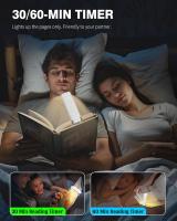 Lámpara de lectura, luz de libro para leer en la cama, luz de lectura recargable con 2 modos de sincronización, 3 modos de color y 5 niveles de brillo regulables, adecuada para niños, lectores nocturnos - details 1