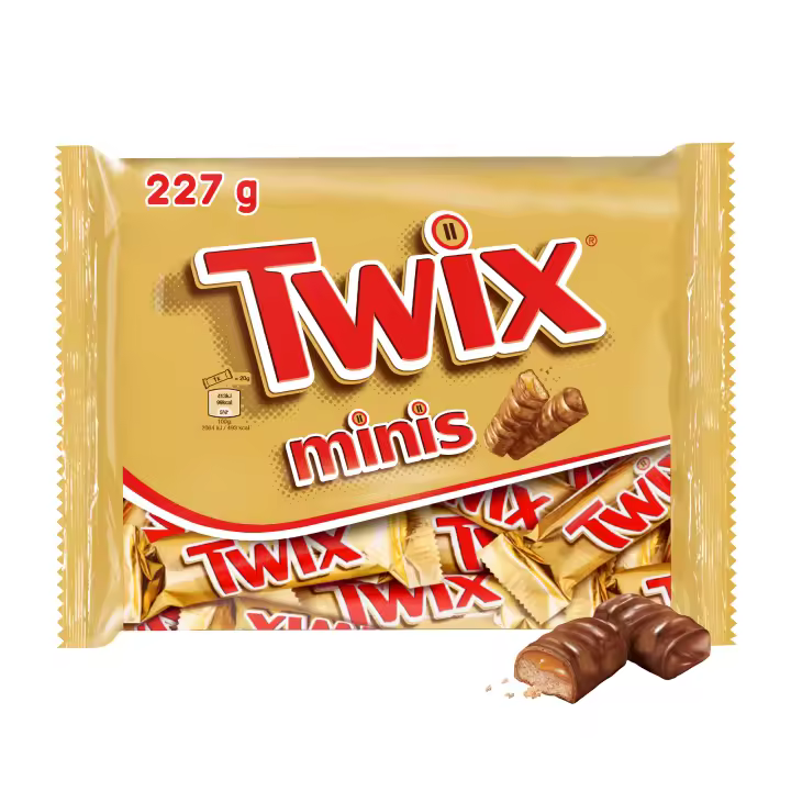 Twix minis Barritas de Chocolate con Leche, galleta y caramelo, 7 packs de 227g - 1