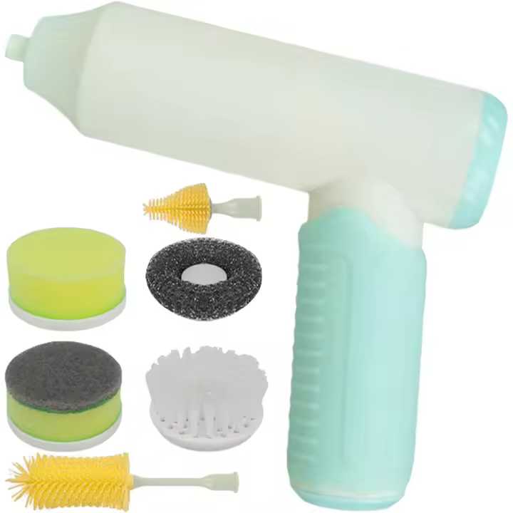 Cepillo de limpieza inalámbrico, limpiador eléctrico de mano recargable, herramienta de lavado automático para azulejos de ducha, tazas, ollas, fregaderos, biberones y baños - 1