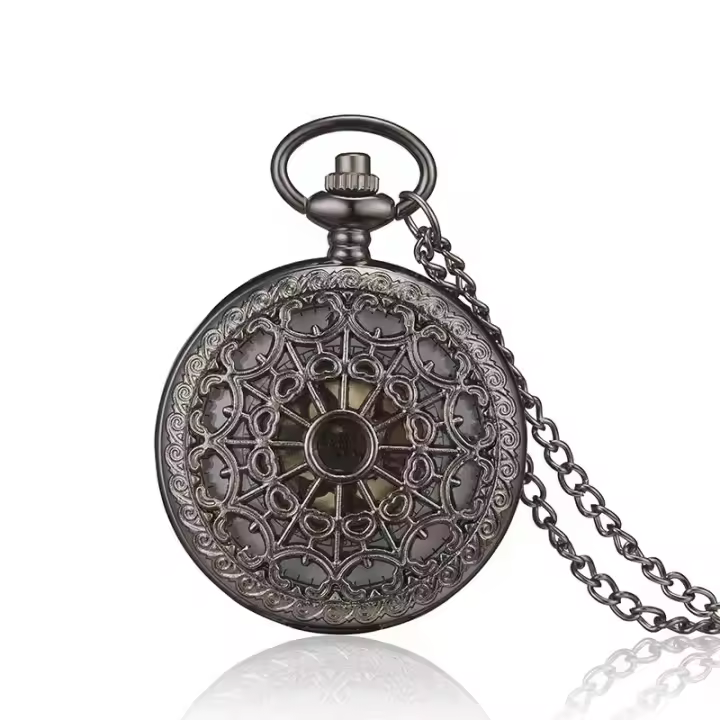 Collar De Reloj Vintage De Cuarzo En Forma De Corazón Y Seta De Latón Para Hombres Y Mujeres Colgante De Pulsera Hecho a Mano Regalo De Souvenir - 1