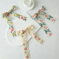 Cinta Bordada De Jacquard Vintage En Organza Con Encaje Y Flores Para Adornar Skirt Y Edged Colorida Fabrica De Tela - details 3