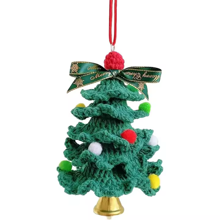Lindos accesorios para coche, árbol de Navidad colgante de ganchillo, colgante para espejos retrovisores interiores, adorno colgante, lindos accesorios para coche - 1