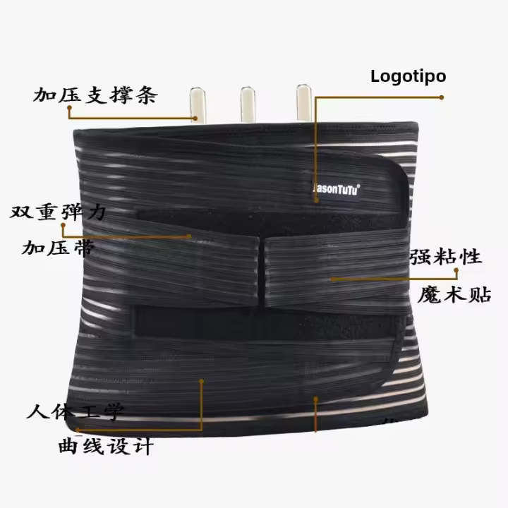 Soporte Para Cintura JINGBA Entrenador De Corporalidad Protección Lumbar Deportiva Faja De Sudoración Fitness Para Hombre - 1