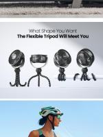 Ventilador De Batería Pequeño Y Portátil Con Tripa Flexible De 360° Y 3 Velocidades Rechargeable Para Asiento De Coche Cuna - details 2