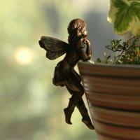 Nueva Decoración De Resina Para Jardín Angel Girl Colgante Con Taza Combinación De Flores Borde De Maceta Diseño De Hada - details 4