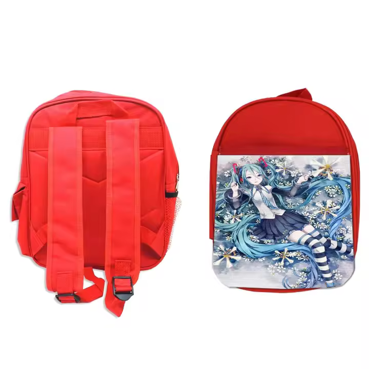 MOCHILA ROJA HATSUNE MIKU FLORES JARDIN backpack rucksak vocaloid music anime - 1