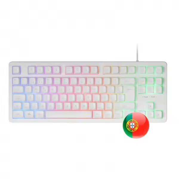 Mars gaming mk023 teclado gaming - tecnologia h-mech red - iluminacion frgb led - anti-ghosting - compatibilidad universal - estructura robusta - portugues - color blanco - 1