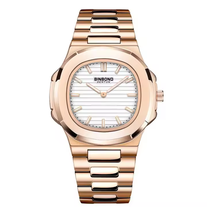 Reloj De Pulsera De Negocios De Lujo Para Hombre BINBONG B1885 Cuarzo Resistente Al Choque Luminoso 30M a Prueba De Agua Correa De Acero Inoxidable - 1