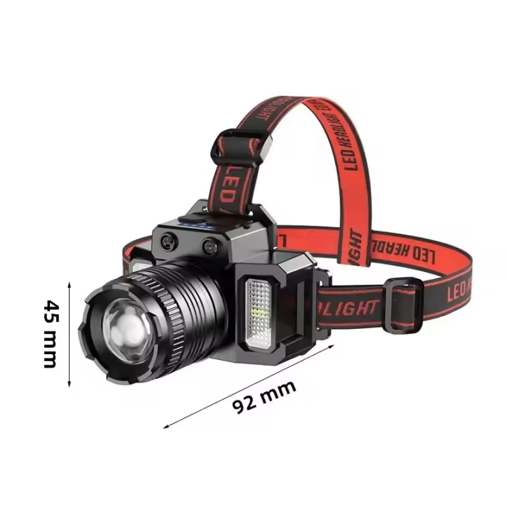 Lámpara Frontal LED Recargable USB Impermeable Con Zoom Portátil Torcha Batería Integrada Para Pesca Y Camping - 1