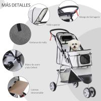 PawHut Cochecito Plegable para Mascotas Carrito para Perros y Gatos con Ruedas Giratorias Cesta y Posavasos 75x45x97cm - details 6