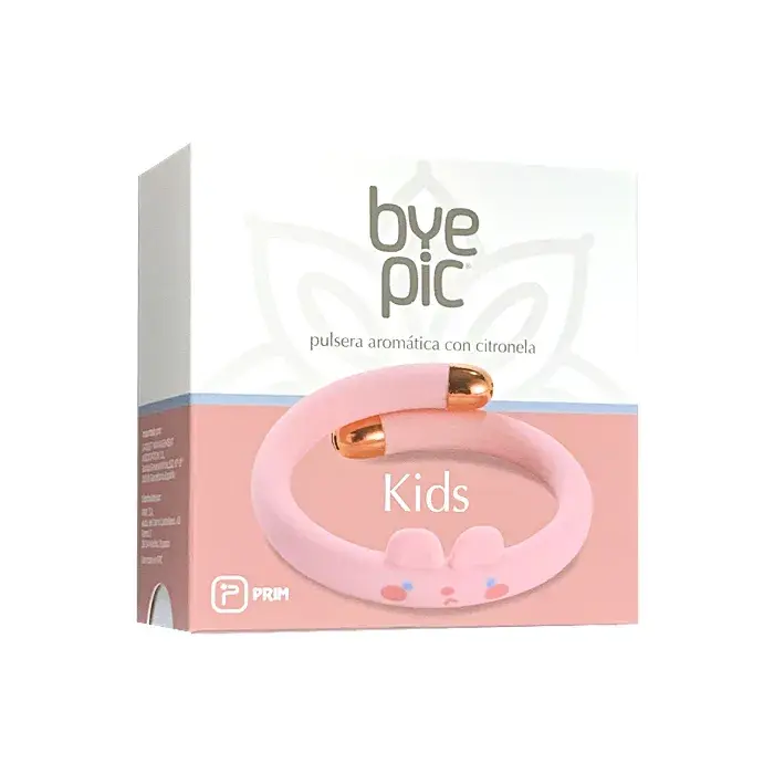BYE PIC KIDS PULSERA ANTIMOSQUITOS PARA NIÑOS CON CITRONELA DE PRIM COLOR ROSA - 1