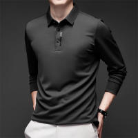 Camisa Polo Para Hombre Casual Larga Con Insignia Color Sólido Moda Transpirable Cómoda Versátil Top Four Seasons Polyester - details 15