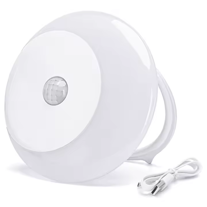 Aigostar Luz Nocturna Infantil con Sensor de Movimiento 3 Modos (AUTO/ON/OFF) , Luz Armario LED USB Recargable, Lámpara Nocturna para Habitación, Pasillo, Cocina, Escaleras, 0.5W 3000K Blanco Cálido - 1