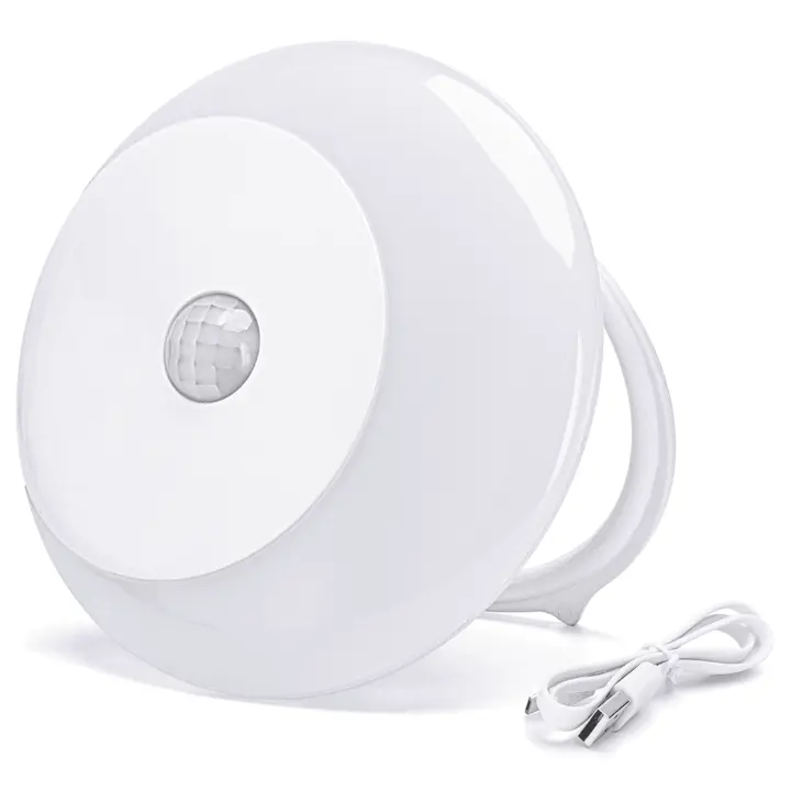 Aigostar Luz Nocturna Infantil con Sensor de Movimiento 3 Modos (AUTO/ON/OFF) , Luz Armario LED USB Recargable, Lámpara Nocturna para Habitación, Pasillo, Cocina, Escaleras, 0.5W 3000K Blanco Cálido - 1