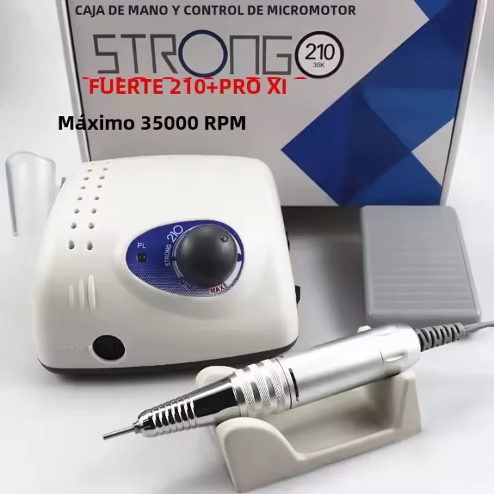 Taladro De Uñas Eléctrico STRONG 210 pro XII 65W 35000 Rpm Con Corte De 15000 Para Manicura Y Pintura En Uñas Kit De Herramientas De Belleza - 1