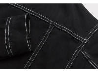 Chaqueta De Denim Para Hombre Estilo Callejero Con Bolsillos Grandes Diseño De Contraste Talla Grande Negro Y Blanco Lavado Abrigo De Otoño 4XL 5XL - details 14
