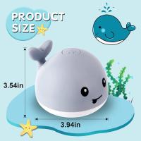 2024 Juguete de baño para bebé, Ballena con Fuente, juguete acuático a partir de 1 año, aspersor de ballena, juguete de baño con luz LED Multicolor, Inducción automática, spray de agua, bañera, piscina, juguete para niños pequeños, Recargable, Gris - details 7