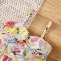 Vestido De Verano Para Niñas Romántico Sin Mangas En Algodón Con Floral Vestido De Bebé Para Regalo En Talla A-Line Longitud De Rodilla - details 3
