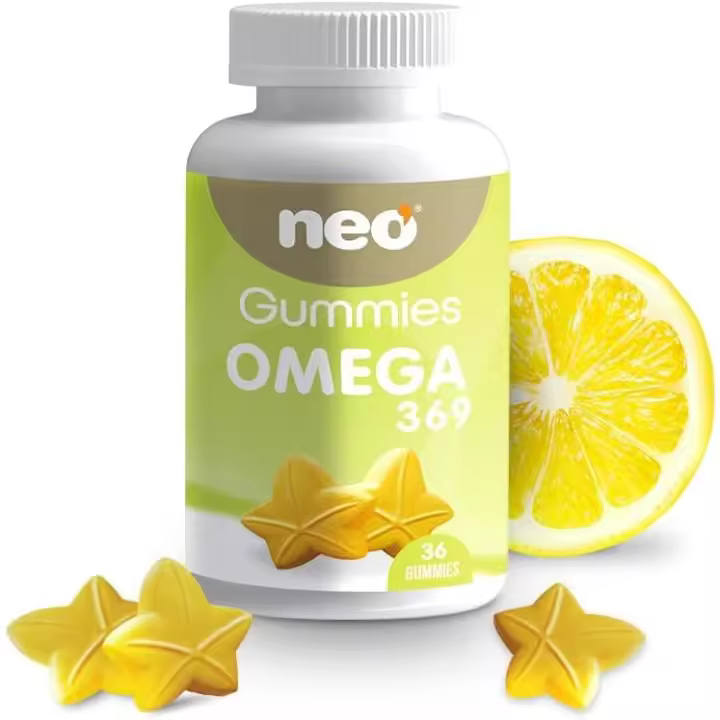 NEO - Gummies Omega 3 6 9 - Gominolas sabor a lima - Veganas, Sin Gluten, Sin Azúcar - Reduce colesterol y Favorece la Salud Cardiovascular - 1