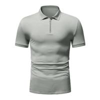 Camiseta Polo Hombre Manga Corta Verano Cierre De Cremallera Ligera Transpirable Streetwear Solido Tops Casual Para El Día - details 1