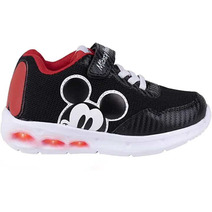 Mickey Mouse Zapatillas Niño Negro Bordado Original - 1