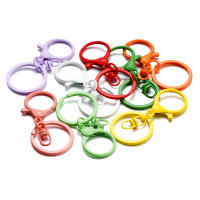 5Pcs/Set Anillos De Metal Colorido Con Cierre De Langosta Para Fabricación De Joyas Llaveros DIY Suministros Accesorios 68mm - details 5
