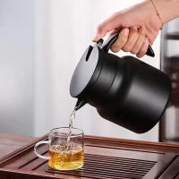 Tetera De Acero Inoxidable 800ml Con Filtro De Té Desmontable Y Aislamiento Para Café Y Leche. Antigoteo Y Diseño Moderno Sencillo - details 2