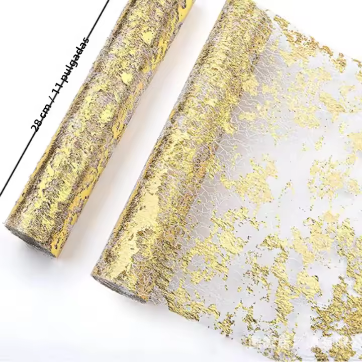 Bandera De Mesa De Fiesta De Cumpleaños Y Boda Con Reluciente Dorado Decoración De Mesa Teléfono Mesh Térmico Material Poliéster/Celulosa - 1