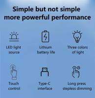 Lámpara De Mesa Recargable LED Táctil Con 3 Colores Luz Nocturna Inalámbrica Para Cama Decoración Externa Luz Ambiente Creativa Barra De Noche Con Base De Wedge Material ABS Y Metal - details 2
