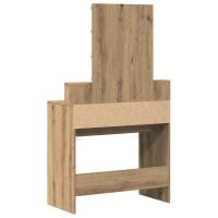 Toallero de vidaXL con espejo y LEDs de madera elaborada en roble artesanal - details 4