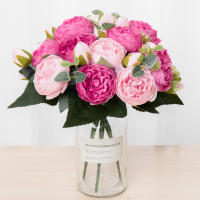 1pc Flores Artificiales De Seda Peonías Para Decoración De Vaso En Habitación Casa Bodas Navidad Accesorios De Fiesta - details 3