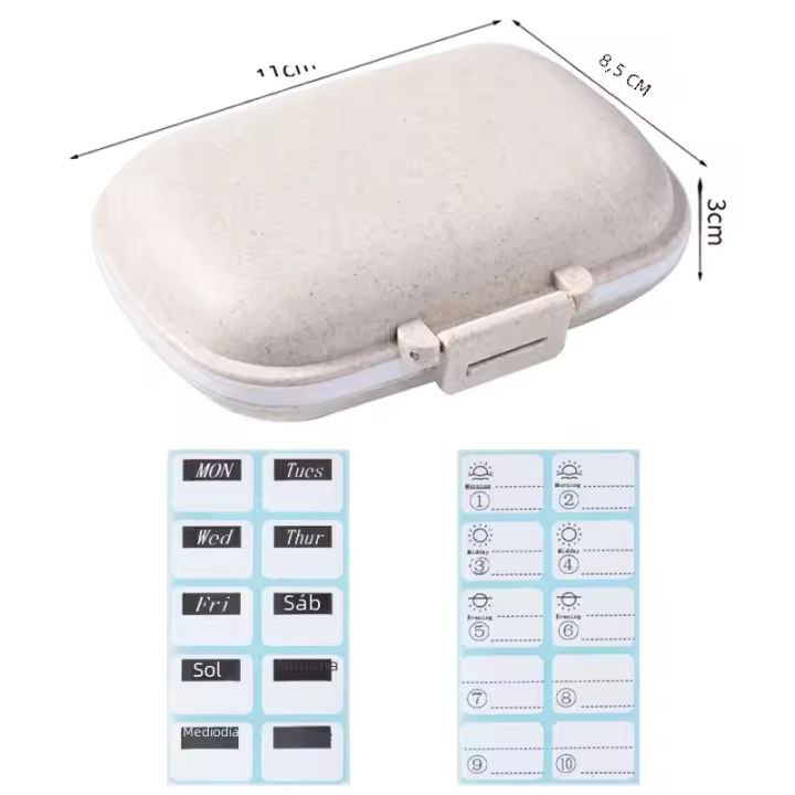 Caja De Píldoras Portátil Con 8 Compartmentes Organizador Semanal Para Viajes Pequeño Bolsillo Para Medicamentos Vitamina Aceite De Pescado - 1