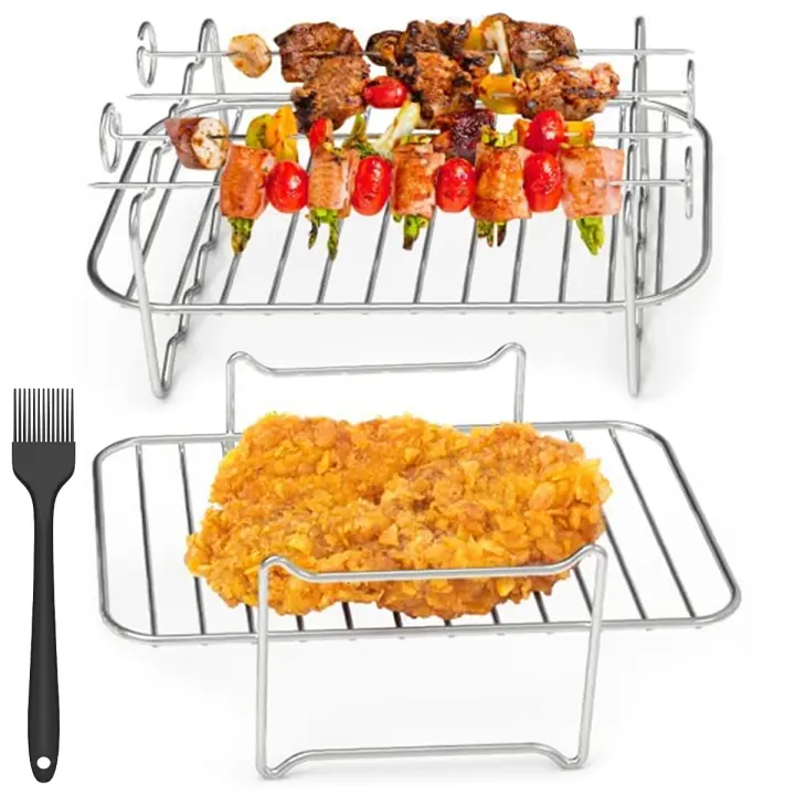 Rack De Asar Multifuncional De Acero Inoxidable Compatible Con Airfryer Dehidratador BBQ Estémer Para Accesorios De Air Fryer - 1