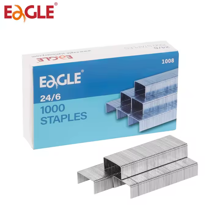 Eagle Staples No.24/6 1/4” Largo 3 Cajas En Pack De 3000 Piezas Accesorios De Encuadernación Para Escuela Y Oficina - 1