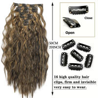 Extensiones De Cabello Sintético Rizado Ondulado 7 Piezas Clip in Para Mujer Cabello Postizo Resistente Al Calor Negro Marrón Suave Pieza De 10 Pulgadas Con 5 Clips - details 4