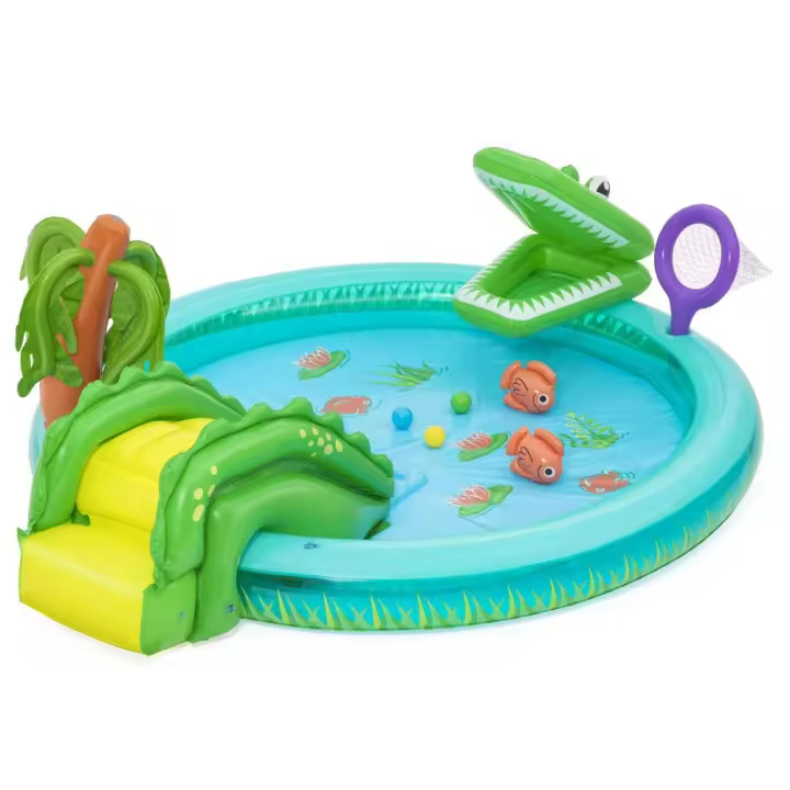 Bestway Piscina Hinchable Parque de Juegos Cocodrilo 224x181x72 cm +2 Años Jardin 53166 - 1