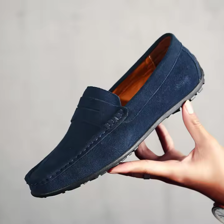 Zapatos Casuales Para Hombre De Cuero De Alta Calidad Mocasines Con Cordones Tamaño 38-47 Diez Colores Slip-on Zapatos De Conducción Moda Transpirables Y Massajeados - 1