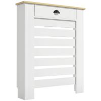 HOMCOM Cubre Radiadores con Cajón, Cubreradiador de MDF, Cubierta para Radiador, Diseño Moderno de Listones, para Salón, Dormitorio, 78x19x95,5 cm, Blanco - details 0