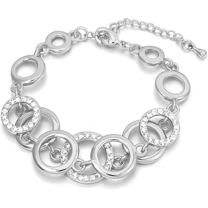 Ouran Pulsera Anillo Pulsera de Cadena para Mujer Pulsera de Plata chapada en Oro para niñas - 1