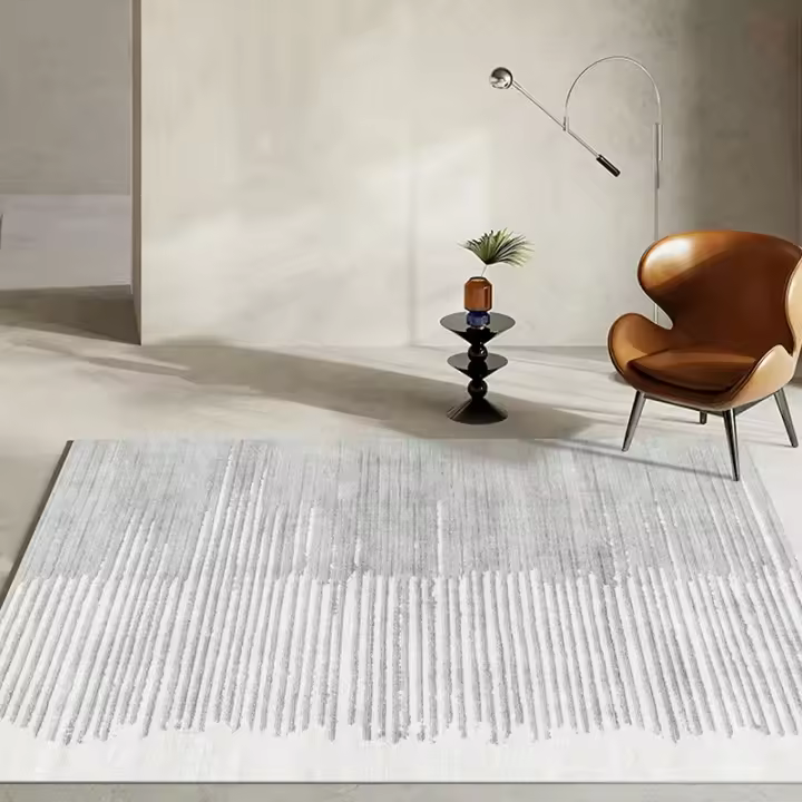 Carpetas Modernas Y Minimalistas Para Sala De Estar Alfombra De Lujo Para Dormitorio Antideslizante Gran Area Color Gris Para Estudio - 1